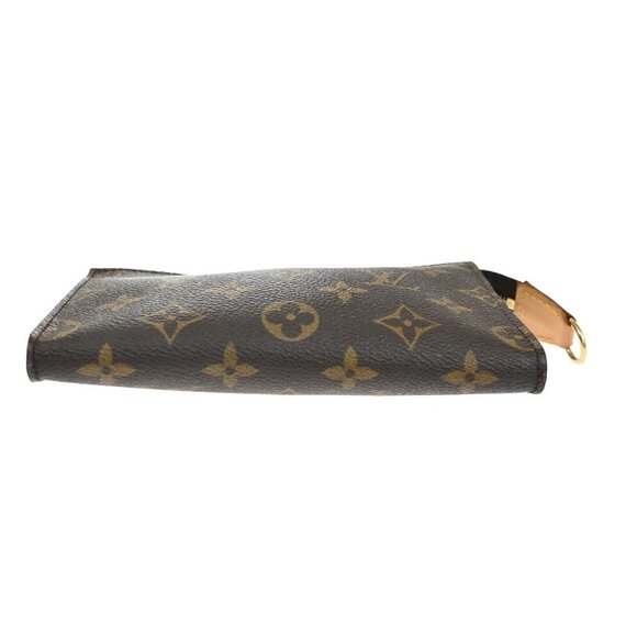 LOUIS VUITTON Logo BUCKET PM Pouch Bag Monogram Leather Brown France - Picture 5 of 15